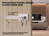 Privacy Door Lever Handle with Key, Heavy Duty Interior Door Lock, Adjustable Latch-Silver V1181-HI011-2-SL