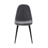 Artiss Dining Chairs Set of 4 Velvet Curved Slope Grey MO-DIN-01-VEL-GYX4