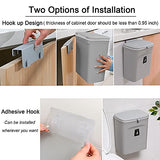 Mujingxin 2.4 Gallon Kitchen Compost Bin for Counter Top or Under Sink, Hanging Small Trash Can with V1258-DP02-C-1236