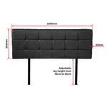 PU Leather Queen Bed Deluxe Headboard Bedhead - Black V63-768245