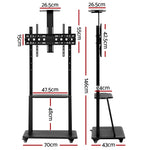 Artiss Mobile TV Stand for 32"-75" TVs TV-MOUN-C-C75-BK