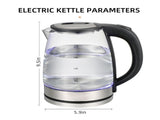 Electric Kettle, Glass Electric Tea Kettle/Hot Water Boiler/Heater with Auto Shut Off Function V1192-AZ-W-11023