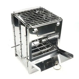 1 Piece Foldable Stainless Steel Charcoal BBQ Grill, Adjustable-Height Portable Camping Grill for V1189-LC-HW-00267