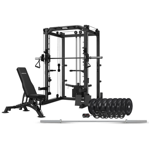 CORTEX SM20 Smith Station with 130kg Olympic Bumper Weight, Bar and Bench Set V420-CSST-SM20-E