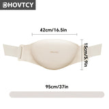 White abdominal massage belt, heat therapy massage, kneading massager, stress relief wellness, V1347-110-94494