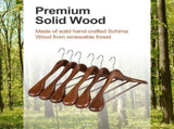 TOPIA HANGER Wide Shoulder Wooden Hangers, Suit Hangers with Non Slip Pants Bar & 360&deg Swivel Hook, V1258-DP02-F-218