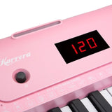 Karrera 61-Key Electronic Piano Keyboard with LED and Folding Stand in Pink CHJ-SD1 EKB-CHJ-SD1-PK