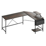 Levede Computer Desk Corner Desk Brown DH1051-BR