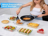 5 Pieces Glass Food Storage Containers with Lids, Airtight Leakproof BPA-Free, Oven Freezer V1237-ZY-917-028