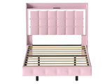 Levede Single Floating Bed Frame LED Headboard USB Pink BF1062-S