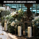 Battery Operated Candles with Timer in Waterproof Flameless Led Pillar Candles, Small, Slim Electric V1107-124-06929-YEL-5PACK