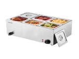 Commercial Food Warmer, 6-Pan Electric Steam Table, 1200W Professional Countertop Stainless Steel V952-SYSPBWQPTK61BPPMXV3