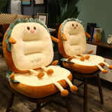 SOGA 2X Cute Face Toast Bread Cushion Stuffed Car Seat Plush Cartoon Back Support Pillow Home Decor SCUSHION042X2