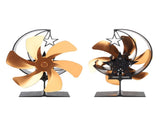 Stove 6 Blades Fireplace Heat Powered Fast Wind Circulation Half Moon Pattern Thermoeletric V1294-YM0706-3114230120012