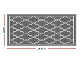 Gardeon Outdoor Rugs 152x244cm Large Carpet Reversible Area Mat PP Dual-Sided Patio Rug Maroc OR-5X8FT-MAROC-GY