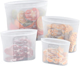 Bangp Premium Silicone Reusable Food Storage Bags,4 Pack,Stand-Up Bottom,Multi-Use Food Freezer V1259-DP01-F-72