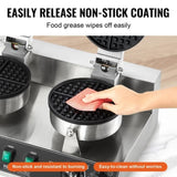 VEVOR Commercial Waffle Maker, Dual-Head Round Waffle Baker Machine, 2460W Non-Stick Stainless Steel V952-SYBLSHFBJZYBC5B6EV3