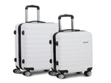 Wanderlite 2Set 20-28 Inch Luggage with TSA Lock Spinner Travel Suitcase Carry On Hard Shell Luggage LUG-ABS-AJ-2SET-WH