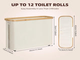 CARLA HOME 2 Pack Toilet Paper Storage Basket Holds Up to 12 Rolls with Bamboo Lid and Handle for RV V178-36238