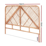 Artiss Bed Headboard Queen Bedhead Rattan - FRED Pine BED-HEAD-C-FRED-Q-WD