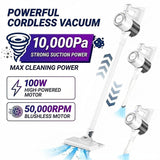 4-in-1 cordless vacuum cleaner, 50000RPM motor, 10000Pa suction, 180&deg rotating brush head, dual V1232-XCJ-4HY-002
