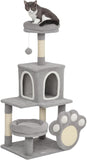 CARLA HOME Large Cat Tree Tower for Indoor Cats with Plush Perch, Cat Condo, Natural Sisal V178-36394