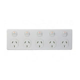 GSME Power Point Flush Mount Standard 5 Gang 10A 250V 2 Pole Horizontal White PUBIG5 V1202-V1-GSMPUBIG5
