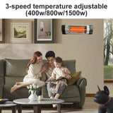 Infrared Electric Wall Heater Patio Bathroom Heat Waterproof Strip with Remote V201-W12898858