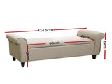 Artiss Storage Ottoman Blanket Box 125cm Arm Linen Beige OTM-ARM-L133-TA