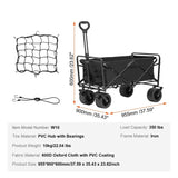 VEVOR Collapsible Wagon, 3 cu.ft Beach Wagon Cart with All-Terrain Wheels, Heavy Duty V952-ZDHYBXSSTCHSFRW7MV0