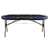 8 Player Foldable Poker Table, Blackjack Texas Holdem Poker Table with Padded Rails and Stainless V952-DZDTZDPKPZ8P95XDIV0
