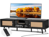 Rattan TV Stand for 65 inch TV, Boho TV Stand with Rattan Door, Entertainment Center with Build-in V952-TBDSJ55YCHSLT8DGQV3