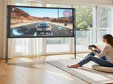 Projector Screen with Stand, 80 Inch 160&deg Wide Angle Indoor Outdoor Projection Screen, 169 4K HD V952-ZJSTYPMEKPJZC0SR9001V0