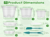 30Pcs Clear Nurserys with Multiple Drainage Holes & Dedicated Tray Transparent Seedling Flower V1366-AZ2-W-15051