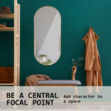 Wall Mirror Oval Aluminum Frame Bathroom 45x100cm GOLD V274-FT-BM-ALUOV-GLD45100