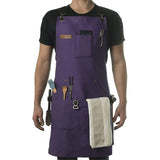 Chef and BBQ Apron - Canvas, Stainless Steel Hardware - Cross Back StrapsPurple, with only one V1192-AZ-W-3387