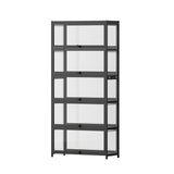 Artiss 5-Tier Display Cabinet Storage Bookshelf Clear Shelf Black FUR-T-DSHELF-03-BK