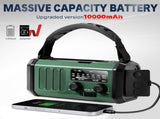 Solar Powered Emergency Radio with AM/FM, Rechargeable Battery, Flashlight, Reading Light and Phone V1258-DP02-BOL-465