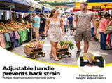 Giantz Folding Trolley Portable Hand Truck Lightweight Travel Luggage Silver HP-CART-2W-WH