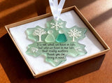 Snowflake-Shaped Sea Glass Thank You Keepsake, Sea Glass Friendship Snowflake Ornament, Hand-Made V1366-AZ2-W-11421