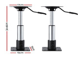 Seamanship Boat Seat Pedestal 3446cm Adjustable Gas Lift 360 Degrees Swivel 2 Pack BS-PED-GL-3446-BKX2