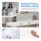 Clear Acrylic Office Desk Privacy Panel with Stable Clamp Mount, Scratch Resistant and Design V1369-AZ3-W-14622