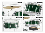 Karrera Mini 4-Piece Children Drum Kit Set Wooden with 2 Toms Bass Pedal Snare Stool Metallic G 4PC-DRUM-GN
