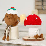 Cute Christmas Plush Ornament Set Featuring Mushroom, Wreath, Pudding, and Christmas Tree Designs V1341-ZY-XUV3VEHY-SETOF4ALL4STYLES