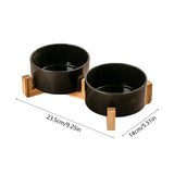 Ceramic Double Bowl Dog Cat Food Water Bowl Elevated TallFeeding Bowl 550ml Capacity Cervical Spine V1370-AZ4-09324