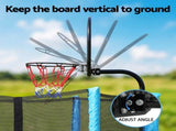 Everfit Kids Basketball Hoop with Ball and Pump Fit for Trampoline 25mm-32mm Poles Black BAS-HOOP-D38-TRAMPO-BK