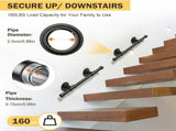 Black Industrial Pipe Handrail Wall Mounted for Indoor Stairs Modern Design, 50 cm V1237-ZY-917-232