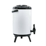 SOGA 14L Stainless Steel Insulated Milk Tea Barrel Hot and Cold Beverage Dispenser Container with VICDISPENSER14LWHT