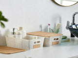 6 Pack Storage Baskets with Bamboo Lids, Plastic Woven Storage Bins, Stackable Organizer Baskets for V1237-ZY00B0DRJPY8BH
