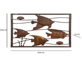 Rust Square School Of Fish Wall Art 50cm V637-97047FSH